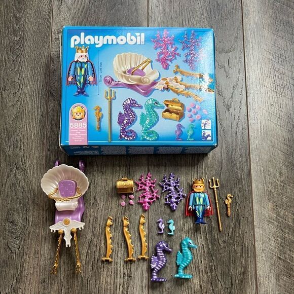 PLAYMOBIL 5885 King Neptune and Seahorse Chariot Underwater Mermaid Toy Set - Picture 2 of 9